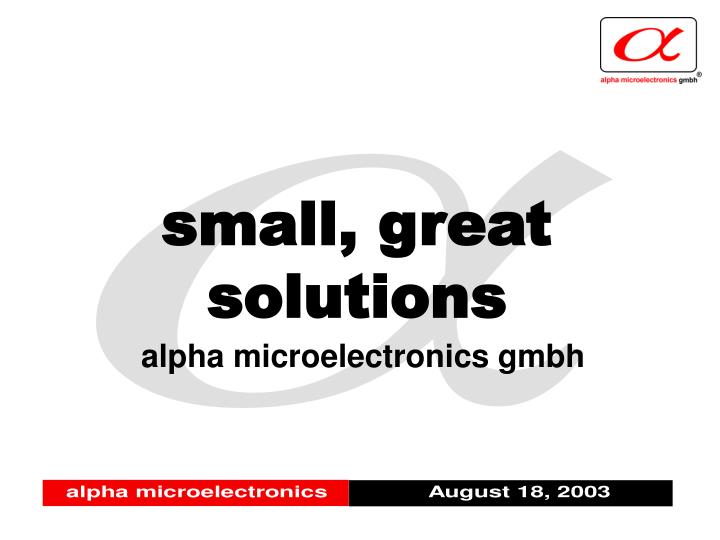 alpha microelectronics gmbh