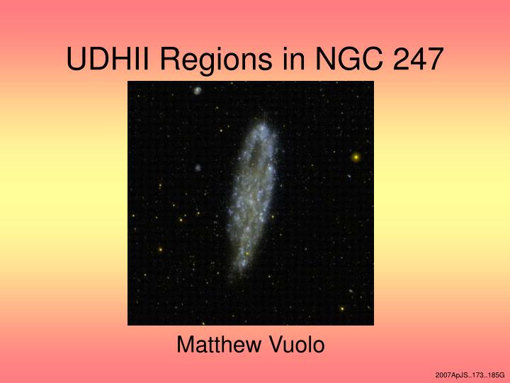 udhii regions in ngc 247