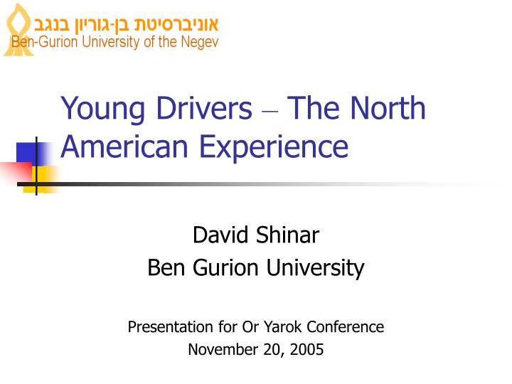 young drivers the north american experience