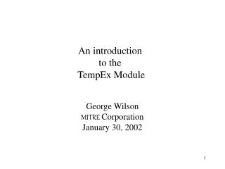 An introduction to the TempEx Module