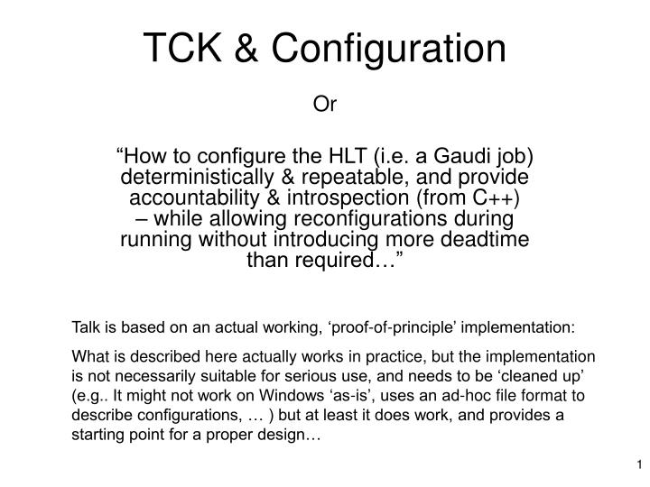 tck configuration