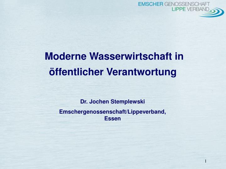 moderne wasserwirtschaft in ffentlicher verantwortung