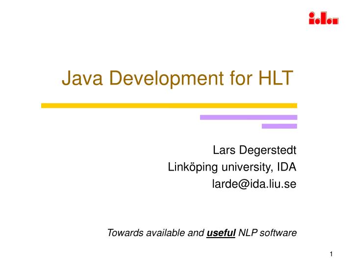 java development for hlt