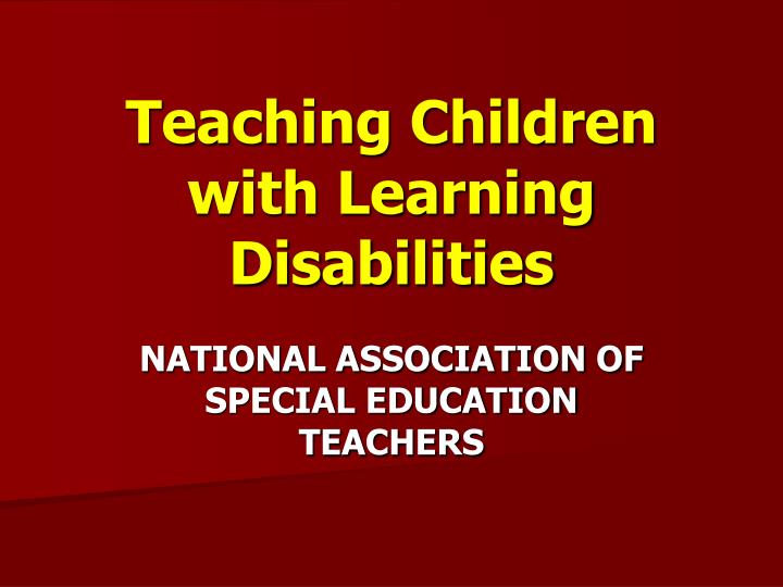 teaching children with learning disabilities
