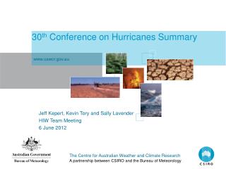 30 th Conference on Hurricanes Summary