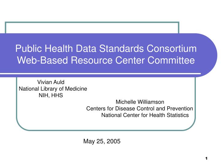 public health data standards consortium web based resource center committee