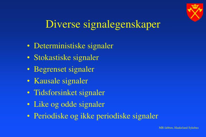 diverse signalegenskaper