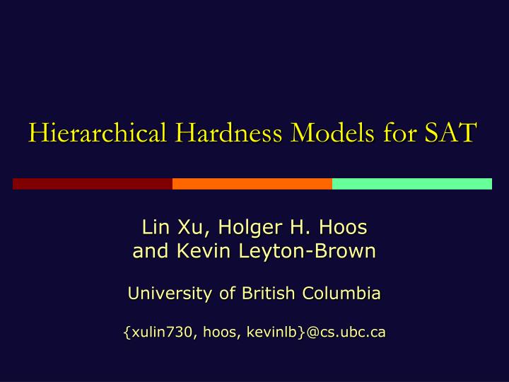 hierarchical hardness models for sat