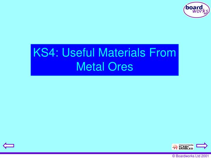 ks4 useful materials from metal ores