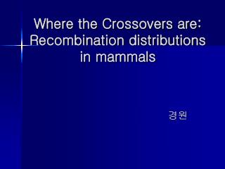 Where the Crossovers are: Recombination distributions in mammals