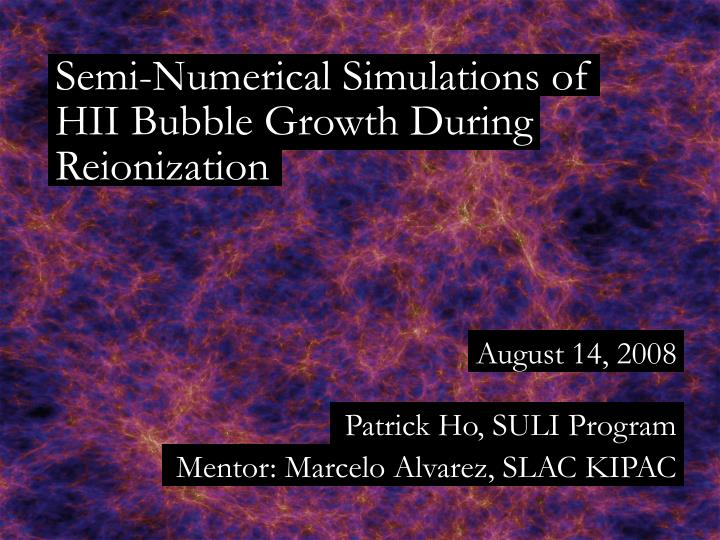semi numerical simulations of