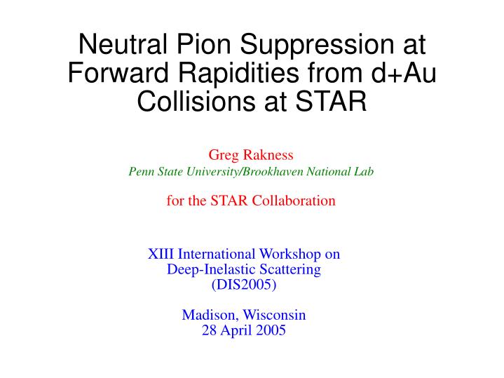 neutral pion suppression at forward rapidities from d au collisions at star