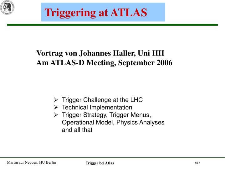 triggering at atlas