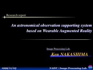 An astronomical observation supporting system based on Wearable Augmented Reality