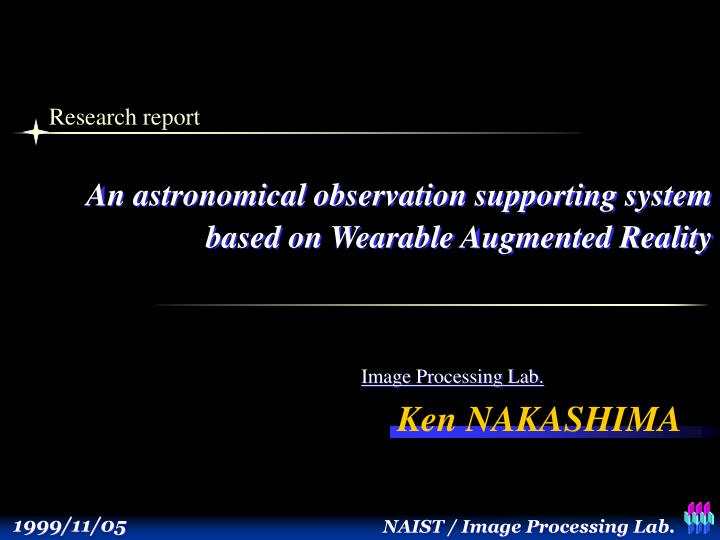 an astronomical observation supporting system based on wearable augmented reality