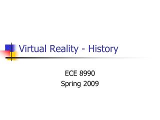 Virtual Reality - History