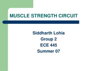 MUSCLE STRENGTH CIRCUIT