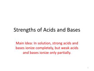 strengths of acids and bases