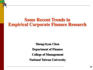 Some Recent Trends in Empirical Corporate Finance Research