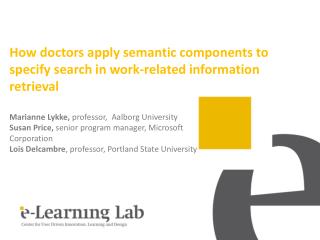 How doctors apply semantic components to specify search in work-related information retrieval