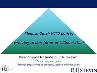 Flemish-Dutch HLTD policy: evolving to new forms of collaboration