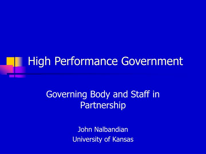 high performance government