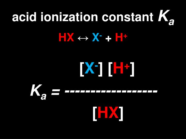 acid ionization constant k a