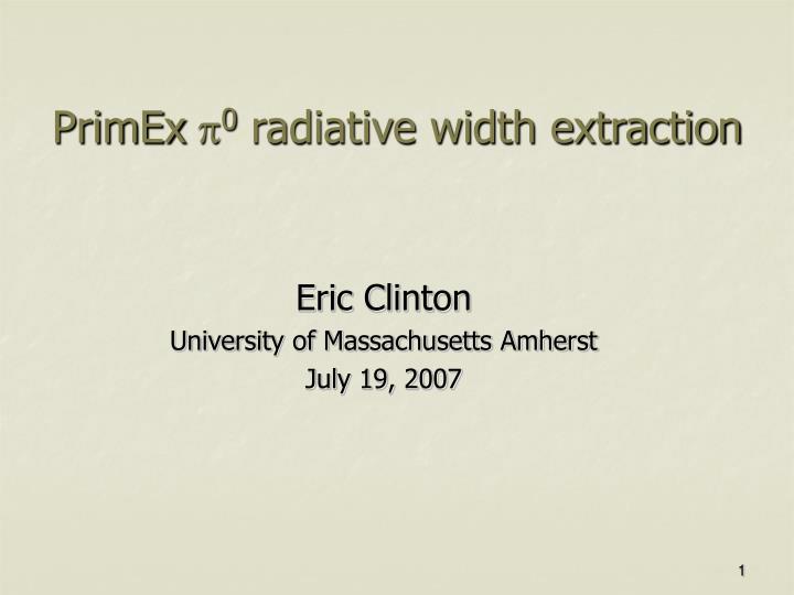 primex p 0 radiative width extraction