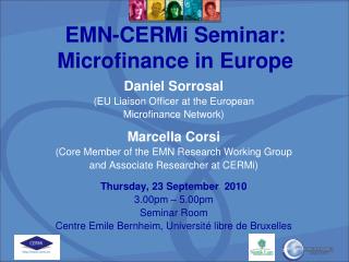 EMN-CERMi Seminar: Microfinance in Europe