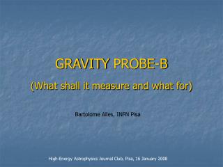 GRAVITY PROBE-B