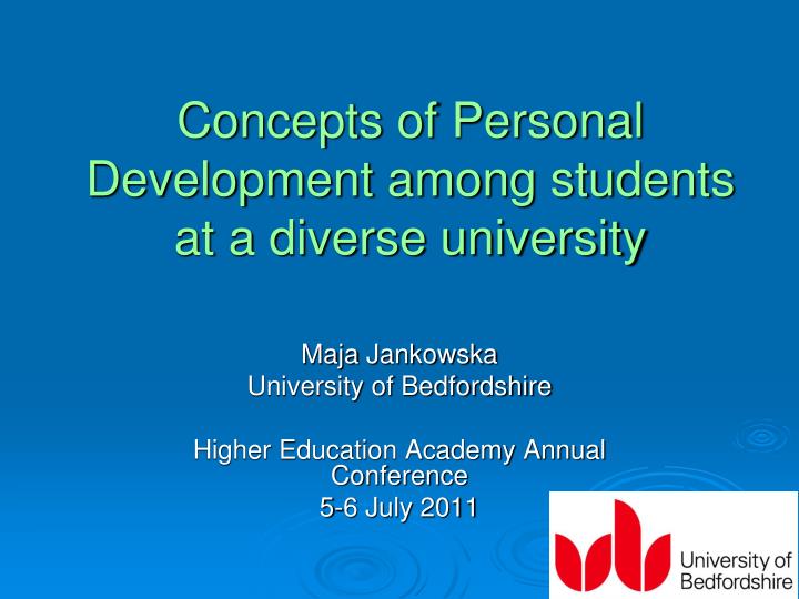 concepts of personal development among students at a diverse university