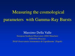 Measuring the cosmological parameters with Gamma-Ray Bursts