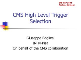 CMS High Level Trigger Selection