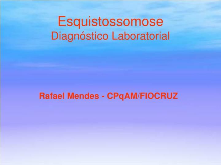 esquistossomose diagn stico laboratorial