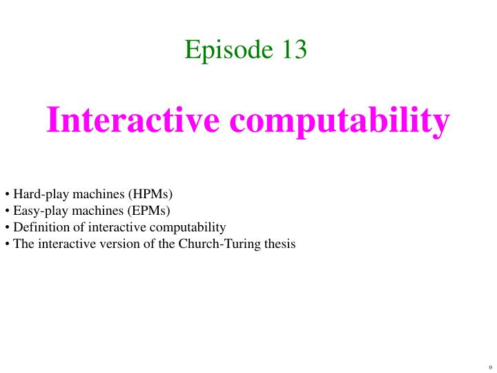 interactive computability