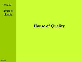 house of quality
