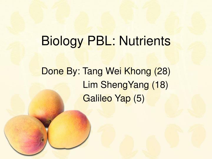 biology pbl nutrients