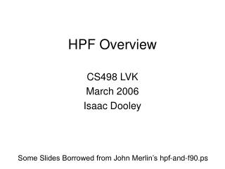 HPF Overview