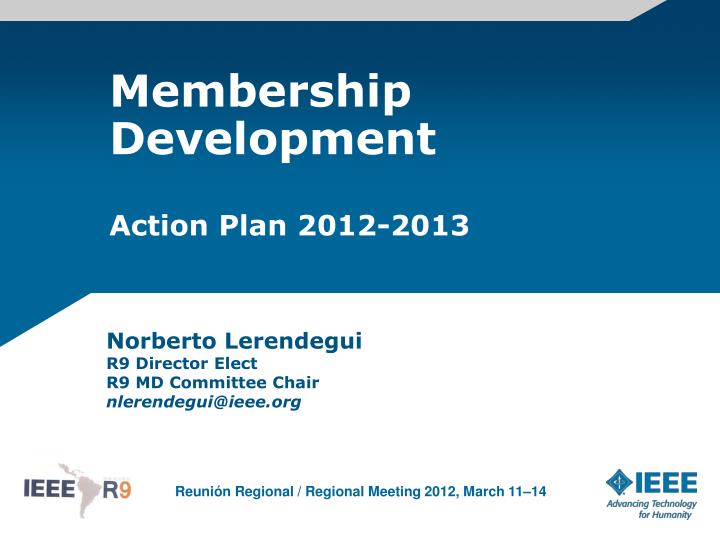 membership development action plan 2012 2013