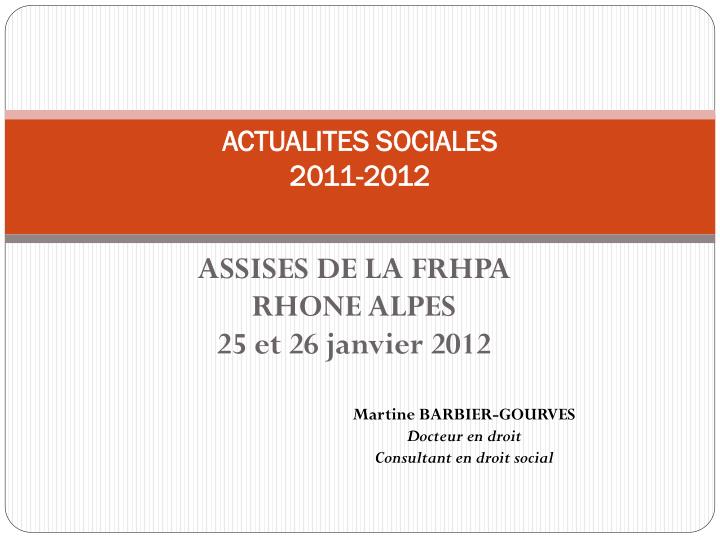 actualites sociales 2011 2012