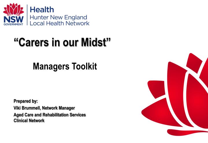 carers in our midst managers toolkit