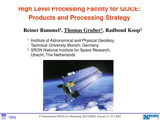 High Level Processing Facility for GOCE: Products and Processing Strategy