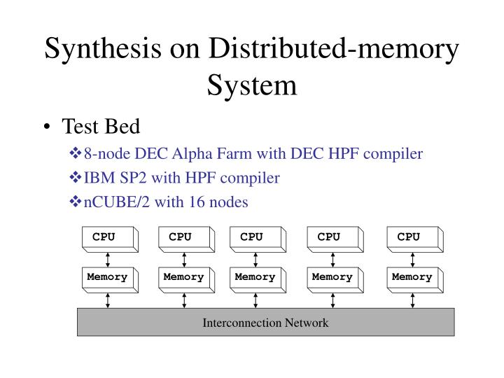 synthesis on distributed memory system