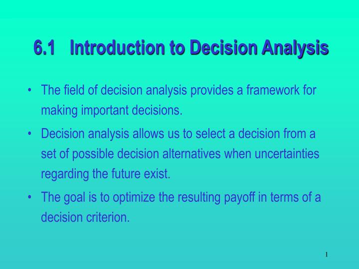 6 1 introduction to decision analysis