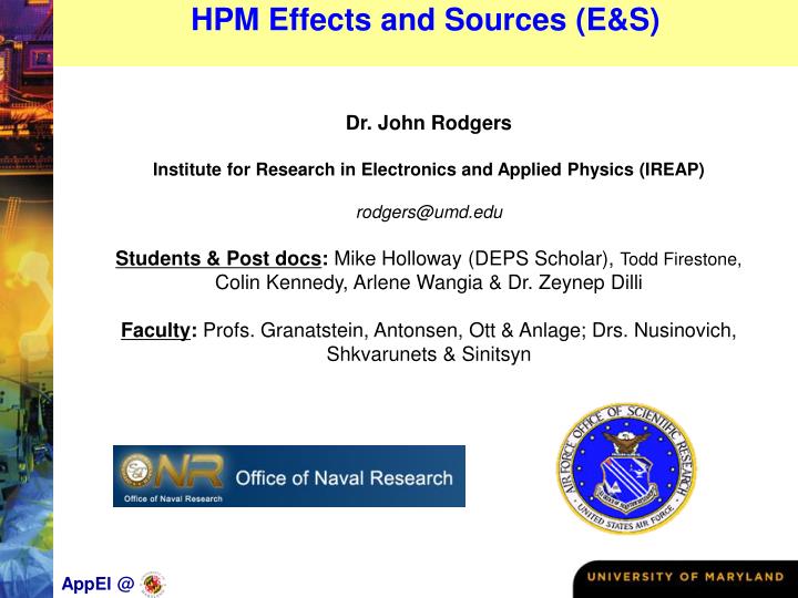 hpm effects and sources e s