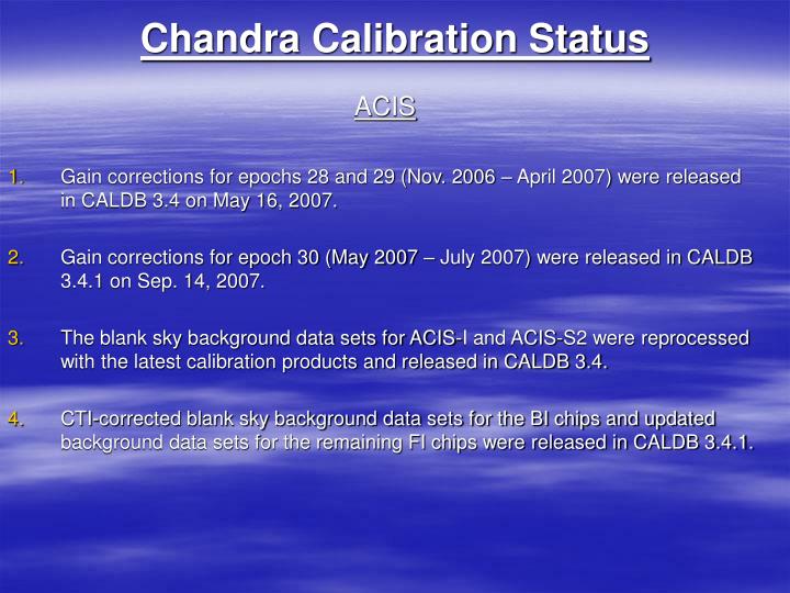 chandra calibration status