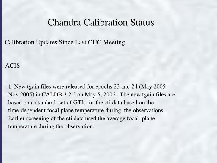 chandra calibration status