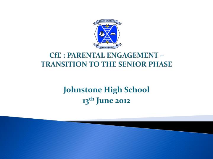 cfe parental engagement transition to the senior phase