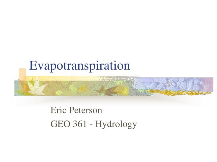 evapotranspiration