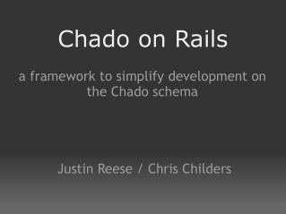 Chado on Rails